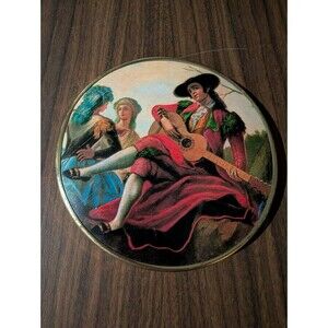 Large Vintage Double Mirror Compact 4.375" Spanish Matador Scene